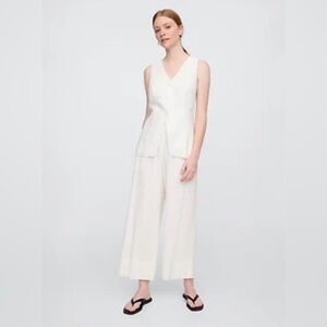 Gap Relaxed Linen-Blend Pull-On Crop Pants -XL